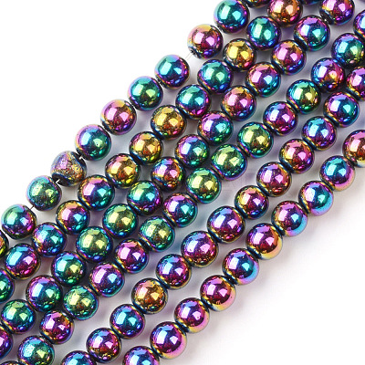 Non-magnetic Synthetic Hematite Beads Strands X-G-S096-4mm-5-1