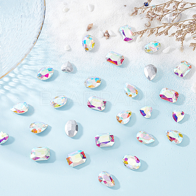 64Pcs 4 Style Glass Rhinestone Cabochons RGLA-FG0001-11A-1