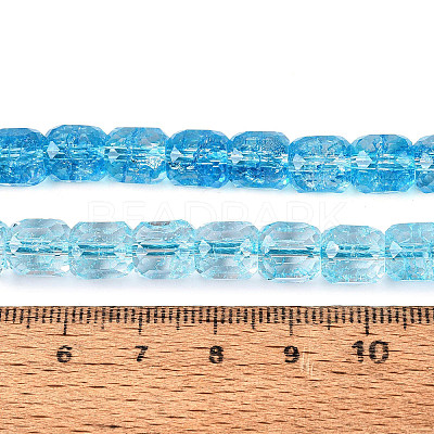 Transparent Crackle Glass Beads Strands GLAA-Q108-04A-03-1