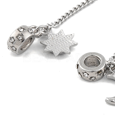Rack Plating Sun & Moon Alloy Enamel European Safety Chains FIND-C055-01P-1