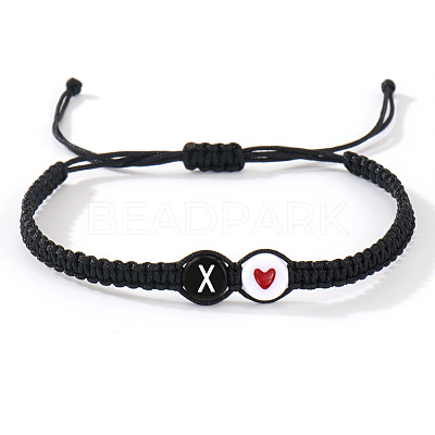 304 Stainless Steel Alphabet Beads Braided Bead Bracelets RY3090-50-1
