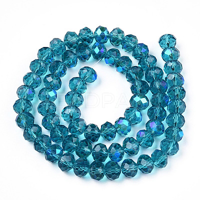 Electroplate Glass Beads Strands X-EGLA-A034-T6mm-L25-1
