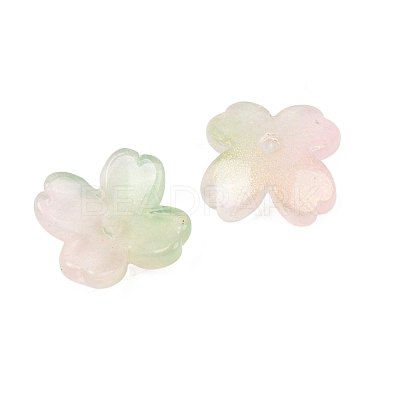 Two Tone Transparent Glass Bead Caps GLAA-Z020-02E-1