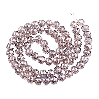 Electroplate Transparent Glass Beads Strands LS-EGLA-N002-46-H04-1