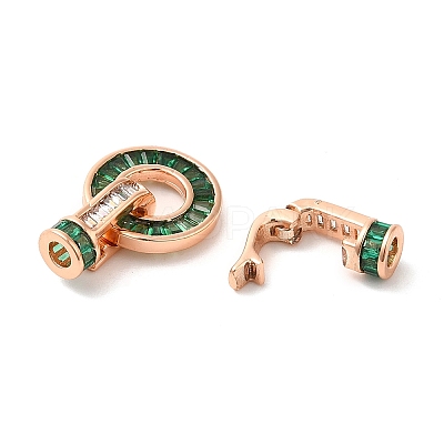 Rack Plating Brass Pave Cubic Zirconia Fold Over Clasps KK-Q772-29RG-02-1