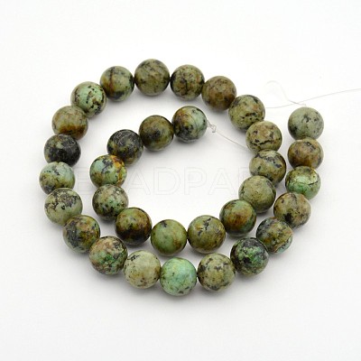 Round Natural African Turquoise(Jasper) Bead Strands G-D626-6mm-1
