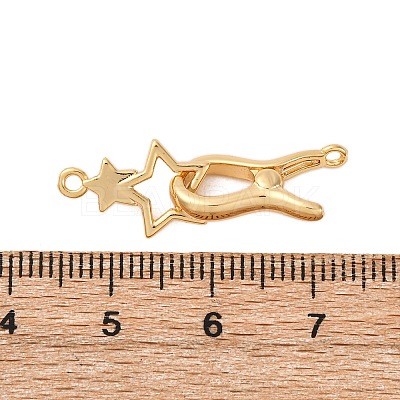 Brass Interlocking Clasps KK-C075-26G-1