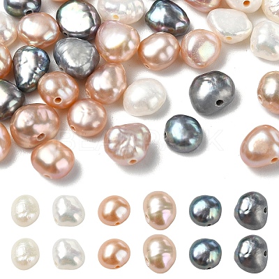 40Pcs 4 Colors Dyed Natural Cultured Freshwater Pearl Beads PEAR-YW001-03-1