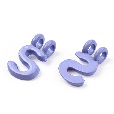 Rack Plating Spray Painted Alloy 2-Loop Link Pendants PALLOY-N176-01S-1