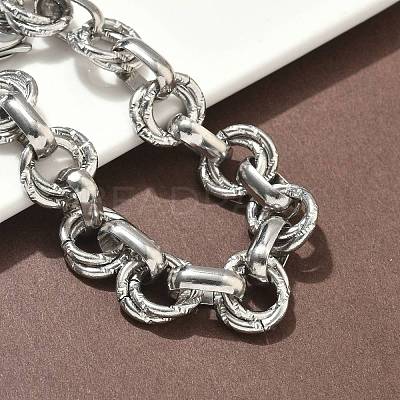 304 Stainless Steel Rolo Chain Bracelets for Women BJEW-S176-01P-C-1