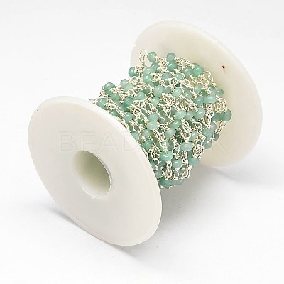 Handmade Faceted Jade Rondelle Beads Decorative Chains for Necklaces Bracelets Making CHC-L026-06-1