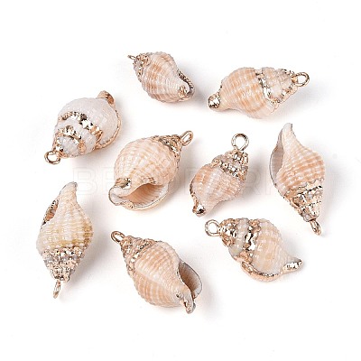 Electroplated Natural Shell Pendants BSHE-T015-09-1