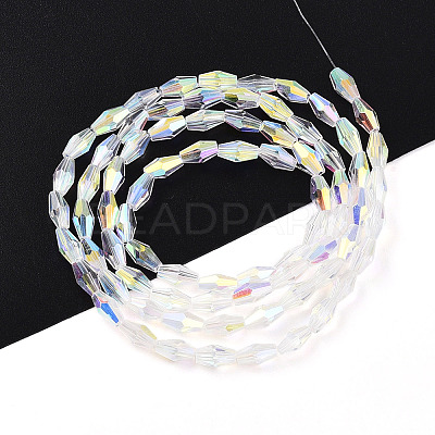 Transparent Electroplate Glass Beads Strands GLAA-K064-05A-01B-1