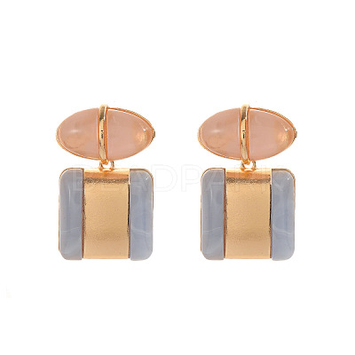 Alloy Resin Stud Earrings for Women WG7DF4E-01-1