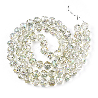 Electroplate Transparent Glass Beads Strands EGLA-N002-34C-C09-1