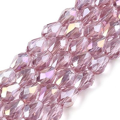 Transparent Electroplate Glass Beads Strands EGLA-N013-T6mm-B02-1