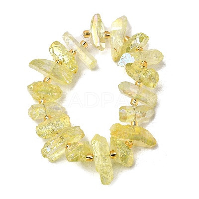 Electroplated Natural Quartz Crystal Beads Strands G-F800-F10-1