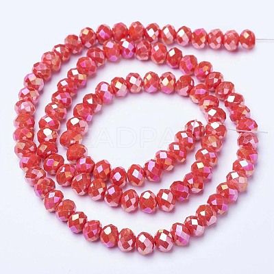 Electroplate Glass Beads Strands EGLA-A044-P8mm-B22-1
