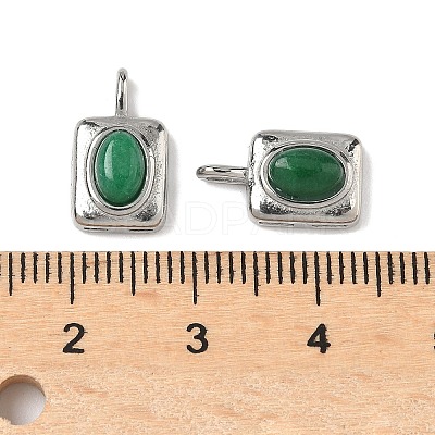 Dyed Natural White Jade Rectangle with Oval Charms STAS-L022-516P-02-1