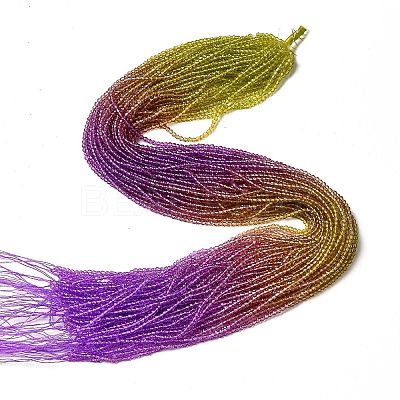 Transparent Gradient Color Glass Beads Strands GLAA-H021-01A-03-1