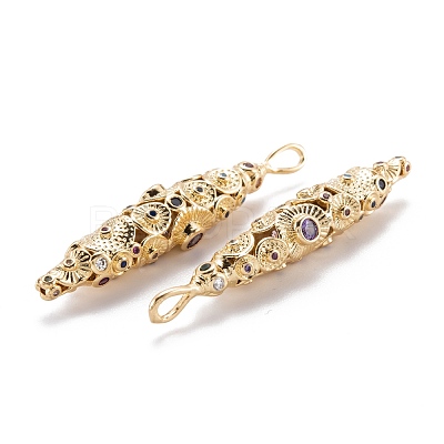 Real 18K Gold Plated Brass Micro Pave Cubic Zirconia Pendants ZIRC-M114-54G-1