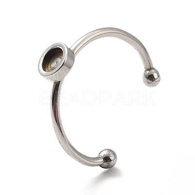Non-Tarnish 304 Stainless Steel Cuff Ring Findings STAS-E044-04P-1