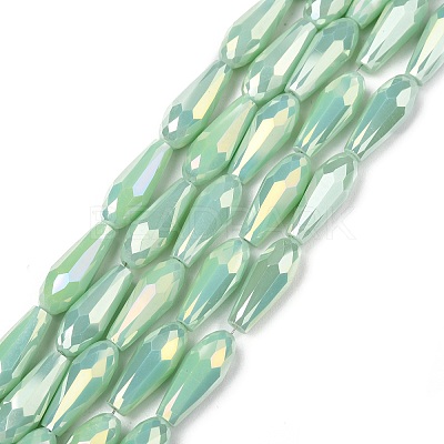 Electroplated Opaque Glass Beads Strands X-EGLA-L015-FR-B20-01-1