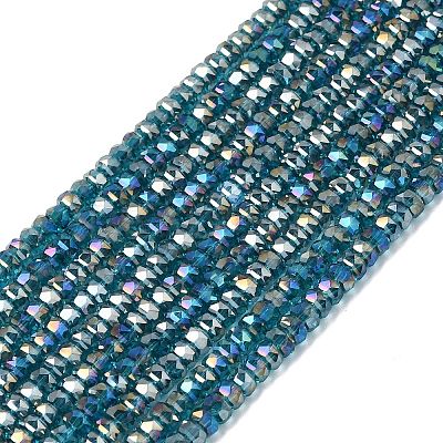 Electroplate Glass Beads Strands GLAA-Q105-03R-1