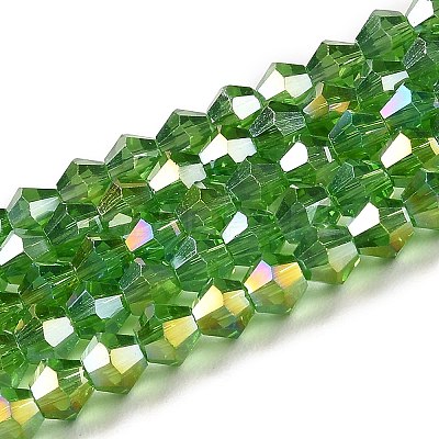 Transparent Electroplate Glass Beads Strands GLAA-F029-2mm-A03-1