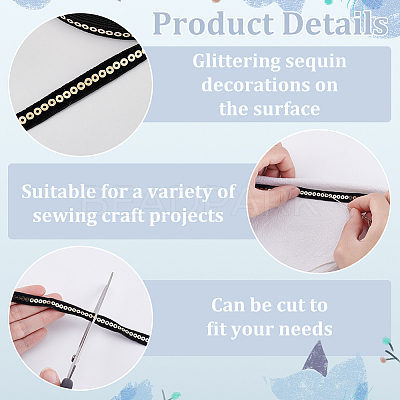 10 Yards Black Nylon Ribbon SRIB-WH0012-09A-1