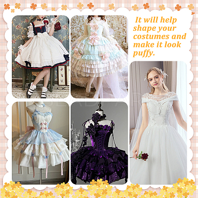 Polyester & Steel Wire Skirt 5 Hoop Petticoat for Wedding Dress Ball Gown DIY-WH0591-493B-1