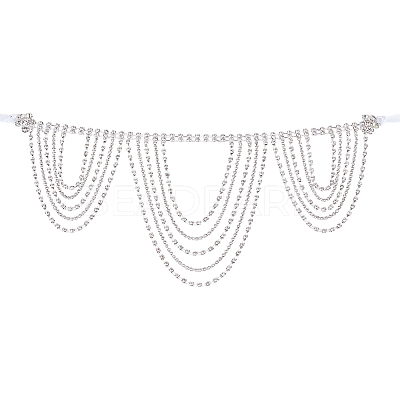 1Pc Polyester & Rhinestone Sexy Shoulder Bra Body Chain AJEW-WR0002-65-1