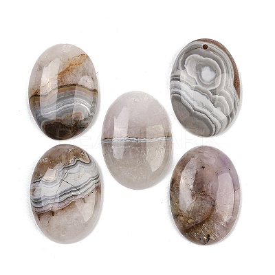 Natural Amethyst Lace Agate Pendants G-A244-12B-01-1