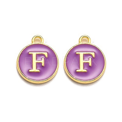 Golden Plated Alloy Enamel Charms ENAM-Q437-12F-1