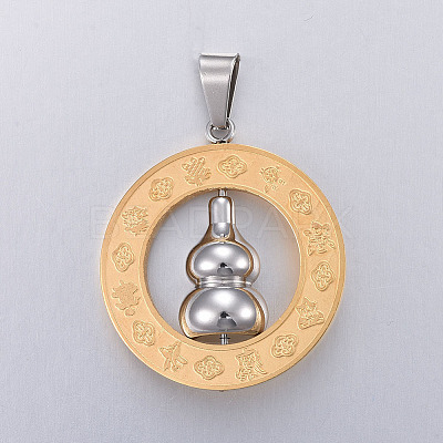 304 Stainless Steel Pendants STAS-P235-09GP-1