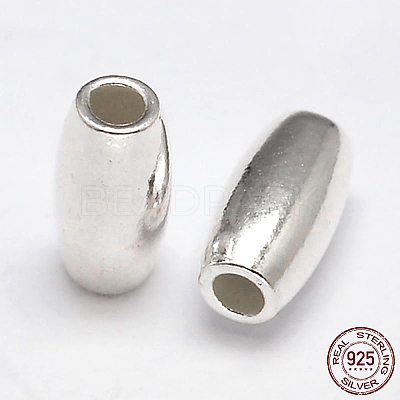 Oval 925 Sterling Silver Beads X-STER-F012-19A-1