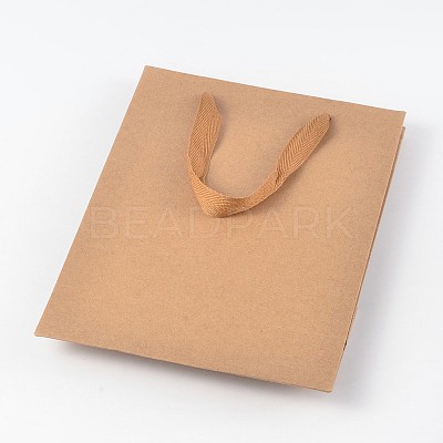 Rectangle Kraft Paper Bags with Handle AJEW-L048A-02-1