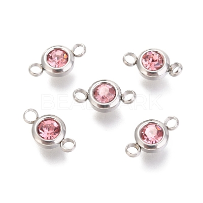 304 Stainless Steel Rhinestone Links Connectors STAS-P237-17P-04-1