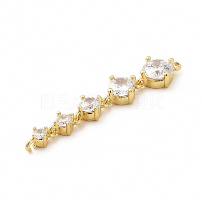 Rack Plating Brass Pave Cubic Zirconia Connector Charms KK-G458-02G-01-1