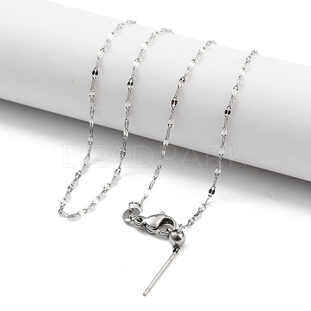 Adjustable 304 Stainless Steel Dapped Chain Necklaces LS-NJEW-K270-02P-1