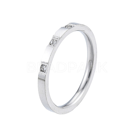 Crystal Rhinestone Simple Thin Finger Ring RJEW-N043-33P-1