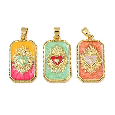 Brass Enamel Pendants KK-L190-008G-1