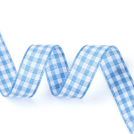 Single Face Plaid Polyester Satin Ribbon SRIB-T009-10D-1