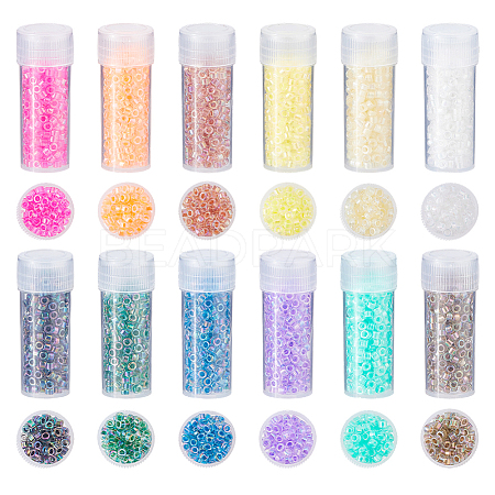 120G 12 Colors Glass Seed Beads SEED-DC0001-24-1