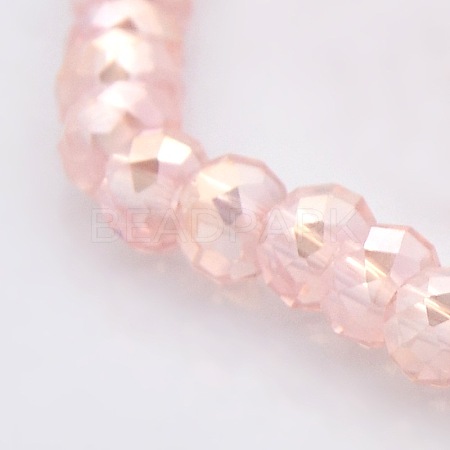 AB Color Plated Faceted Rondelle Electroplate Glass Beads Strands GLAA-A024D-AB05-1