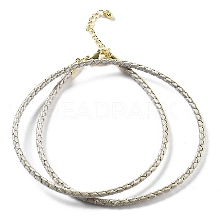 Polyester Cord Braided Necklace Makings MAK-L043-03G-07-1