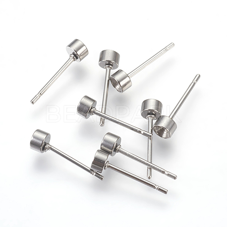 304 Stainless Steel Post Stud Earring Settings STAS-E446-04A-P-1
