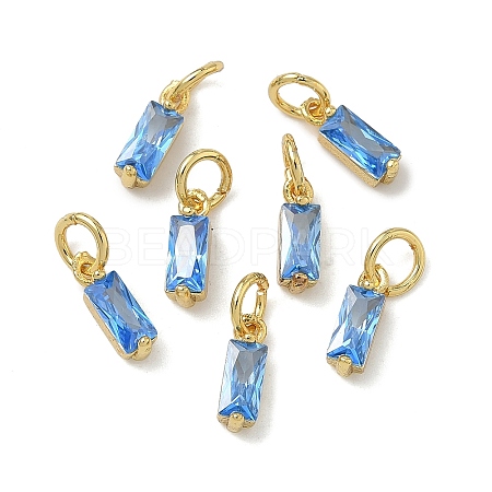 Brass Micro Pave Cubic Zirconia Charms ZIRC-F111-03G-08-1