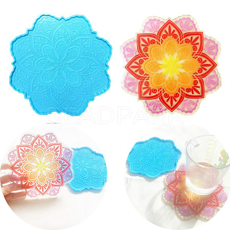 Flower DIY Food Grade Silicone Coaster Molds PW-WG12389-01-1