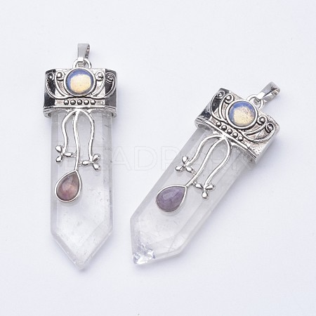 Natural Quartz Crystal Big Pointed Pendants G-F340-05D-1